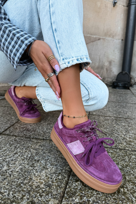 Sneakers viola da donna in suede sintetico con isolamento Big Star UU274772