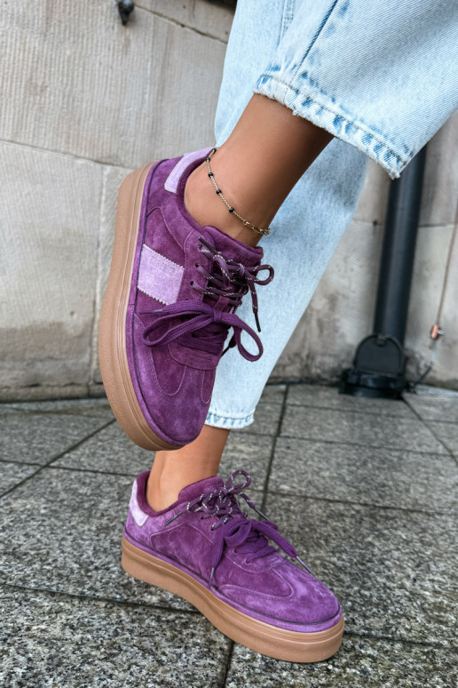 Sneakers viola da donna in suede sintetico con isolamento Big Star UU274772