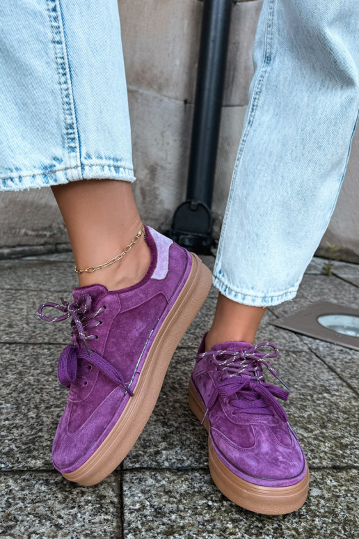 Sneakers viola da donna in suede sintetico con isolamento Big Star UU274772