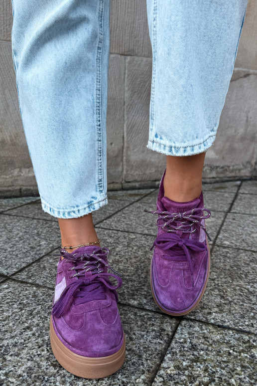 Sneakers viola da donna in suede sintetico con isolamento Big Star UU274772