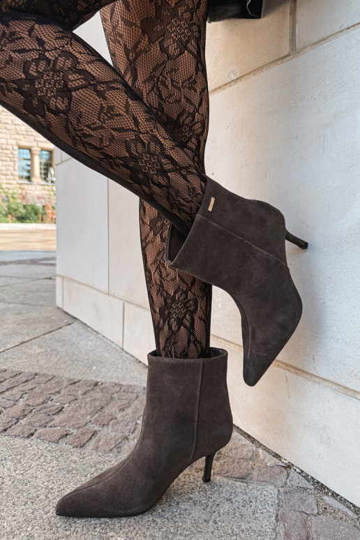 Stivali in suede con tacchi sottili e isolamento, slip-on Big Star UU274492 marroni