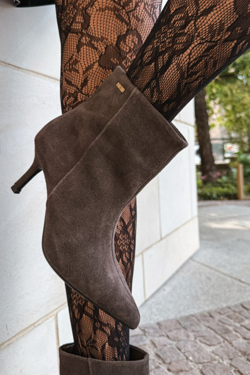 Stivali in suede con tacchi sottili e isolamento, slip-on Big Star UU274492 marroni