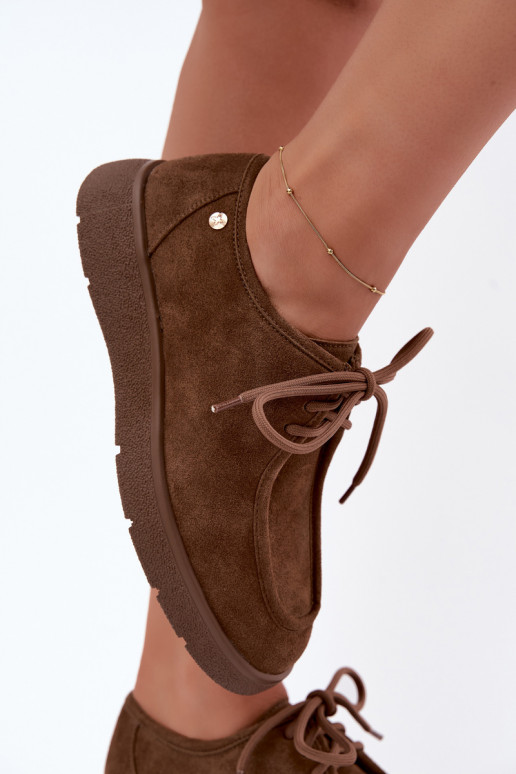 Scarpe da donna in ecopelle scamosciata Tai turiciejka K7189-04 sabbia