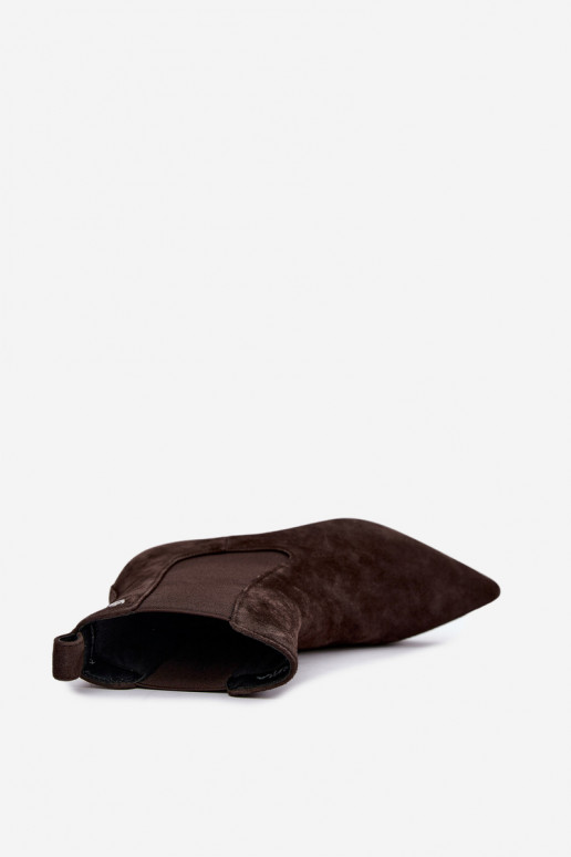 Stivali in suede isolati con tacco Tai turiciejka K7756-02 in cioccolato