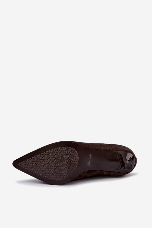 Stivali in suede isolati con tacco Tai turiciejka K7756-02 in cioccolato