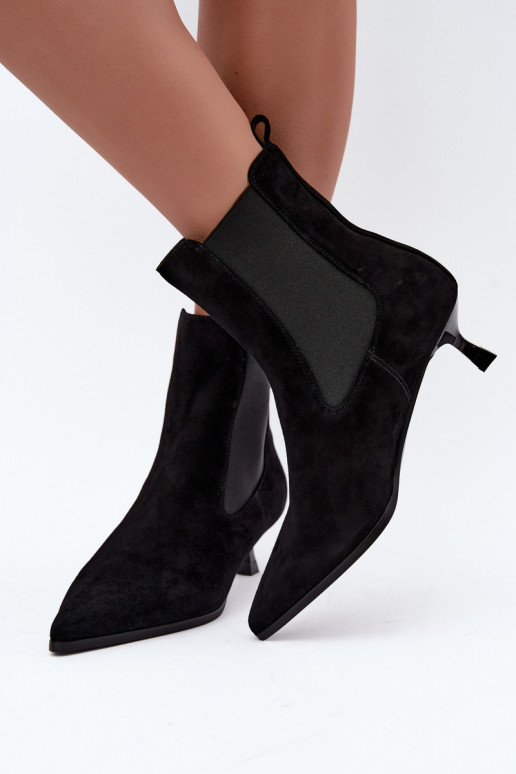 Stivali in suede isolati con tacco Tai turiciejka K7756-01 neri
