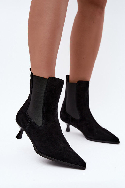 Stivali in suede isolati con tacco Tai turiciejka K7756-01 neri