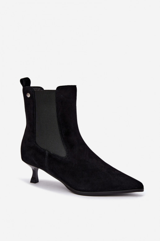 Stivali in suede isolati con tacco Tai turiciejka K7756-01 neri