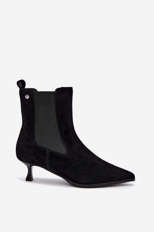 Stivali in suede isolati con tacco Tai turiciejka K7756-01 neri