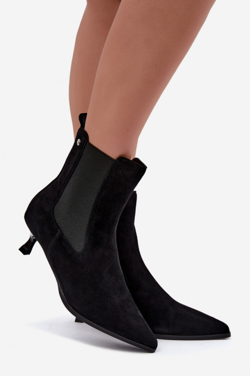 Stivali in suede isolati con tacco Tai turiciejka K7756-01 neri