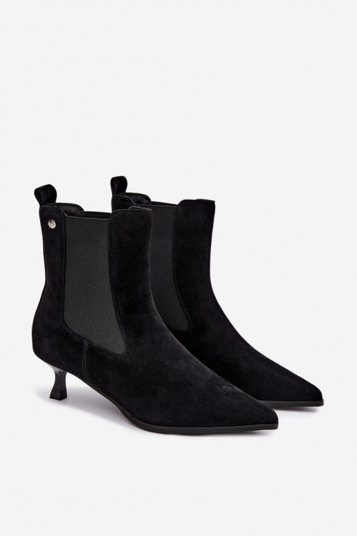 Stivali in suede isolati con tacco Tai turiciejka K7756-01 neri