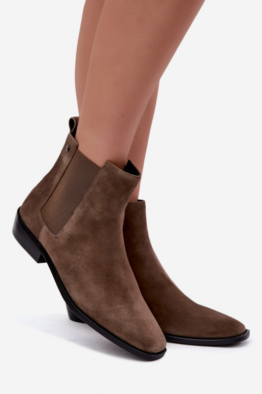 Stivaletti isolati e alla moda in ecopelle scamosciata Tai turiciejka K7758-04 sabbia