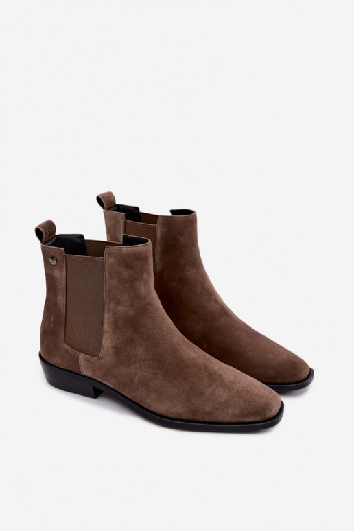 Stivaletti isolati e alla moda in ecopelle scamosciata Tai turiciejka K7758-04 sabbia