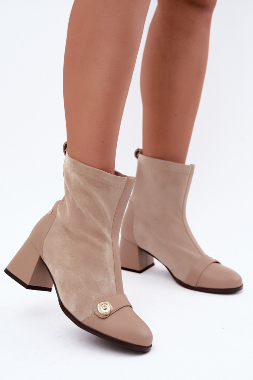 Stivaletti in pelle da donna Klocke Tai turiciejka K7819-04 sabbia