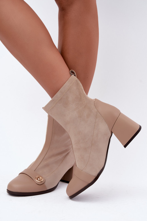 Stivaletti in pelle da donna Klocke Tai turiciejka K7819-04 sabbia