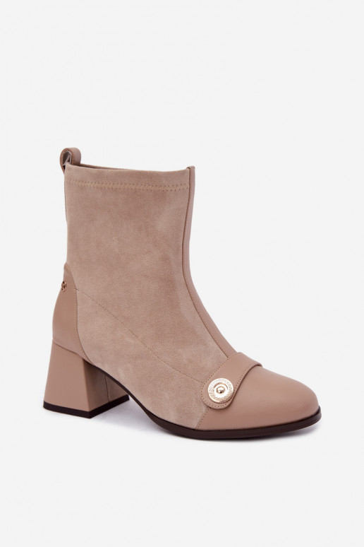 Stivaletti in pelle da donna Klocke Tai turiciejka K7819-04 sabbia