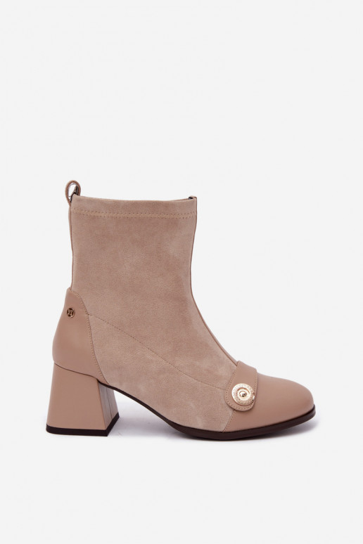 Stivaletti in pelle da donna Klocke Tai turiciejka K7819-04 sabbia