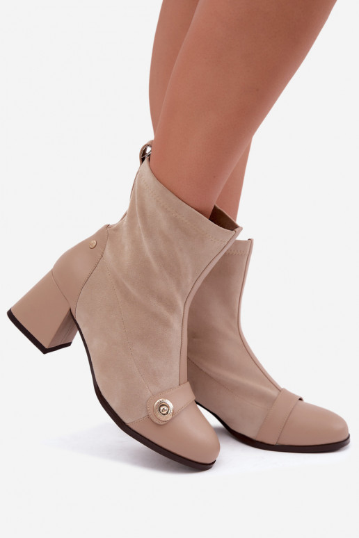 Stivaletti in pelle da donna Klocke Tai turiciejka K7819-04 sabbia