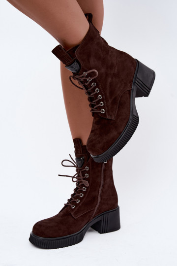 Stivaletti in suede isolati Klocke Tai turiciejka K7675-29 in cioccolato