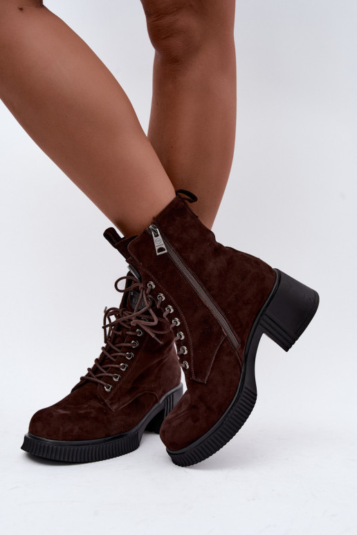Stivaletti in suede isolati Klocke Tai turiciejka K7675-29 in cioccolato