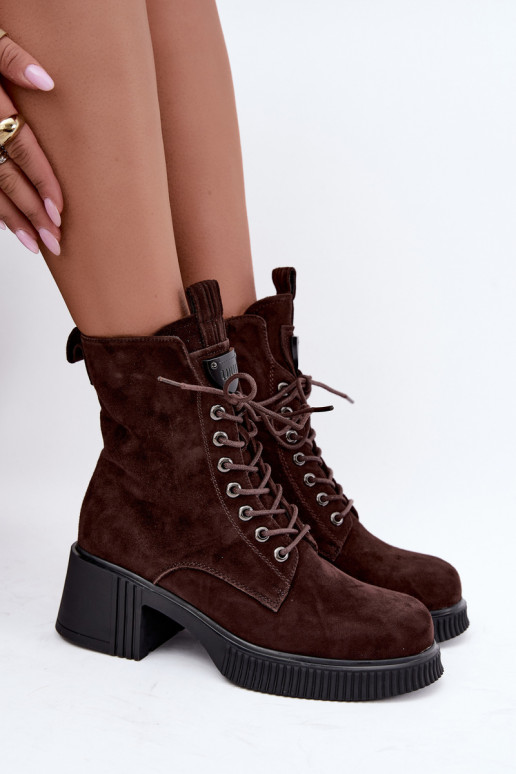 Stivaletti in suede isolati Klocke Tai turiciejka K7675-29 in cioccolato
