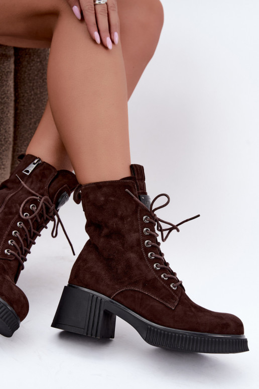 Stivaletti in suede isolati Klocke Tai turiciejka K7675-29 in cioccolato