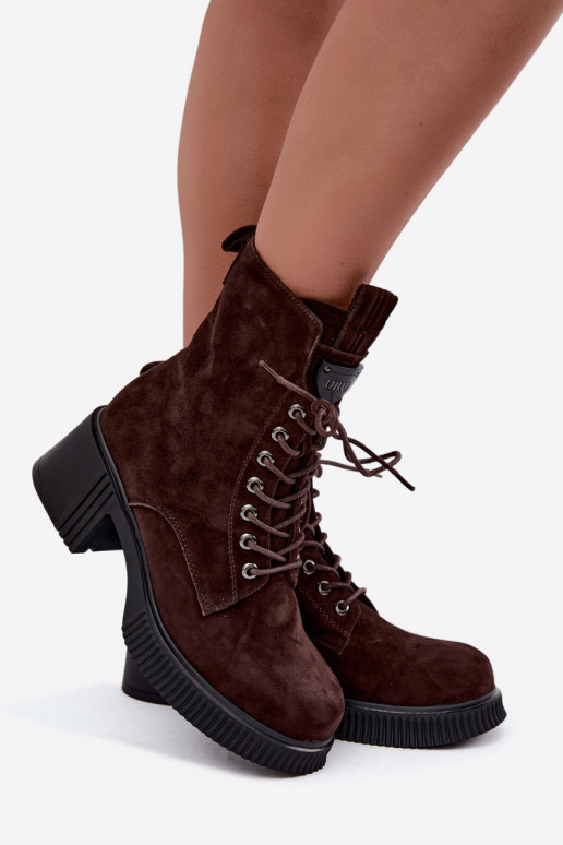 Stivaletti in suede isolati Klocke Tai turiciejka K7675-29 in cioccolato
