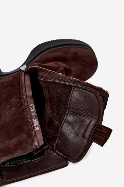 Stivaletti in suede isolati Klocke Tai turiciejka K7675-29 in cioccolato
