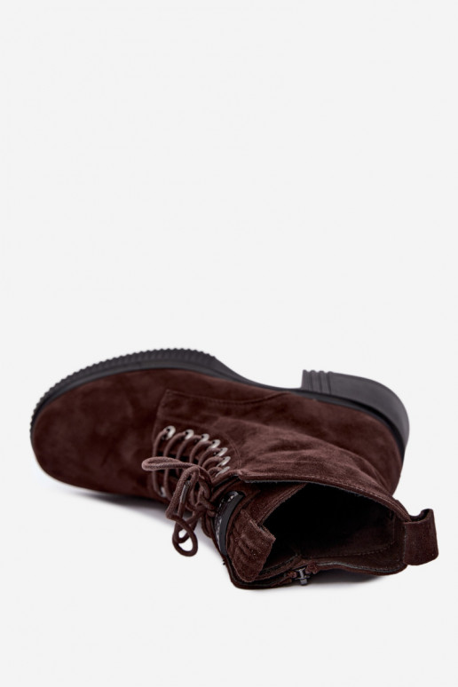 Stivaletti in suede isolati Klocke Tai turiciejka K7675-29 in cioccolato