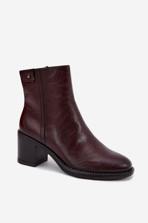 Stivaletti isolati con tacco Vinceza 58655 bordeaux