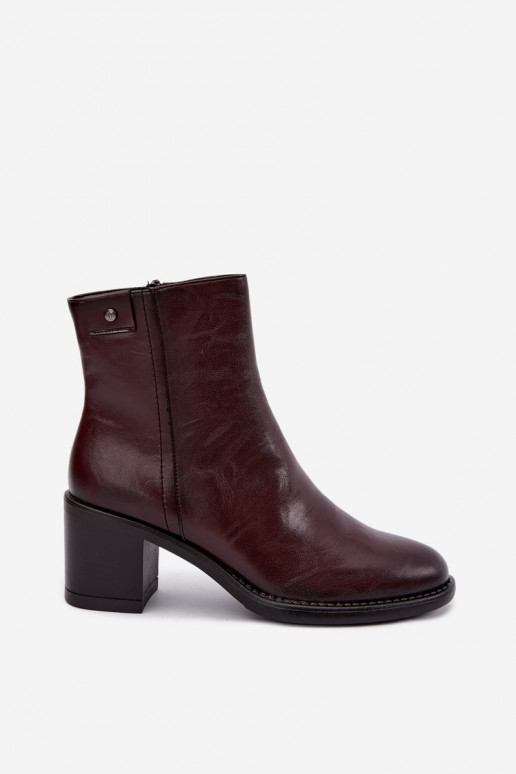Stivaletti isolati con tacco Vinceza 58655 bordeaux