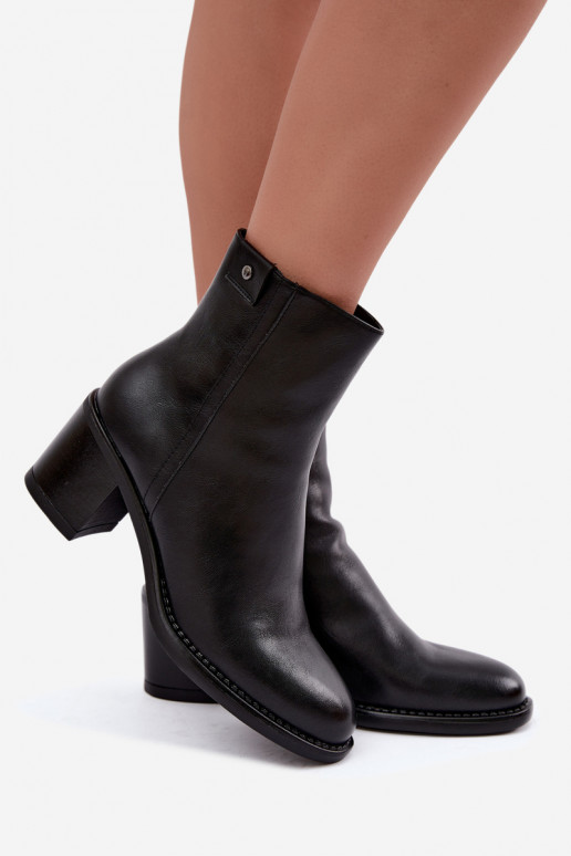 Stivaletti isolati con tacco Vinceza 58655 nero