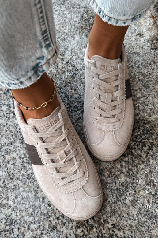 Sneakers da donna in suede sintetico Big Star UU274440 in sabbia