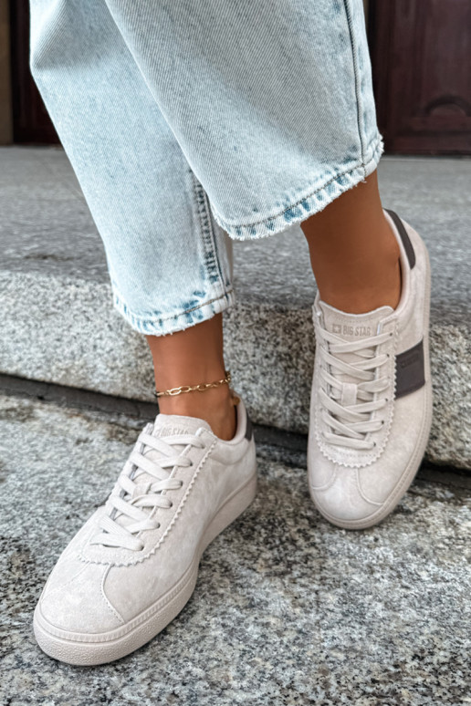 Sneakers da donna in suede sintetico Big Star UU274440 in sabbia