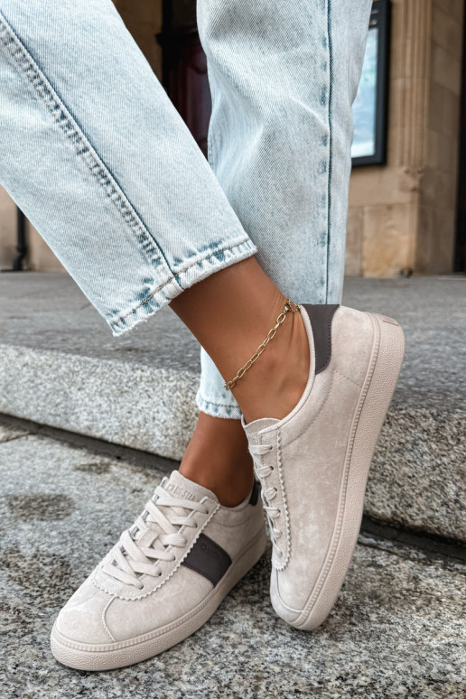 Sneakers da donna in suede sintetico Big Star UU274440 in sabbia