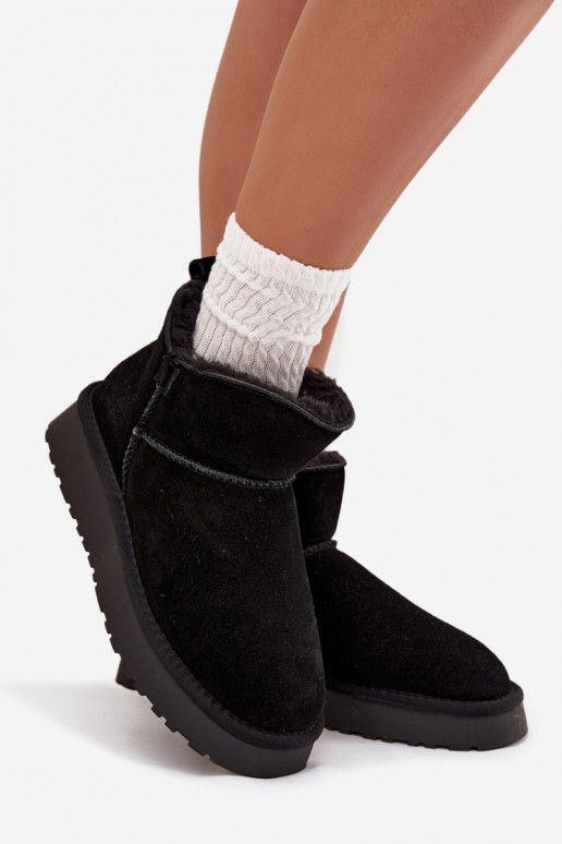 Stivali da neve in suede sintetico isolati con pelliccia interna Vinceza 97961 neri