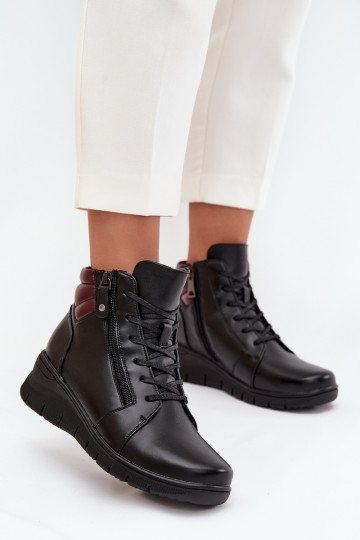 Stivaletti isolati da donna con plateau Vinceza 39963 neri 2