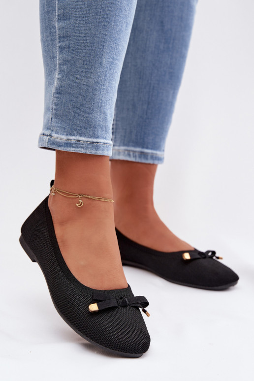 Ballerine nere con fiocchi Amelivra