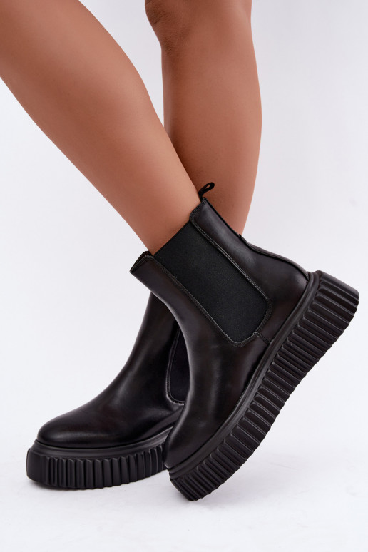 Stivaletti da donna eleganti con piattaforma nera Big Star