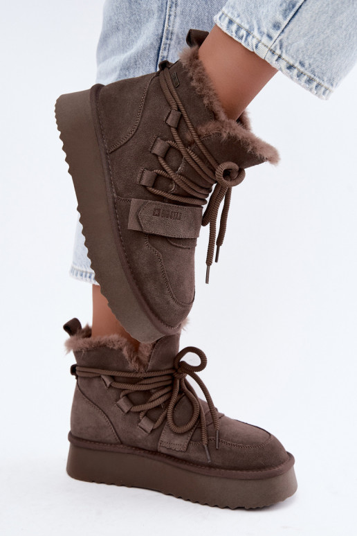 Stivali da neve in camoscio da donna marrone Big Star