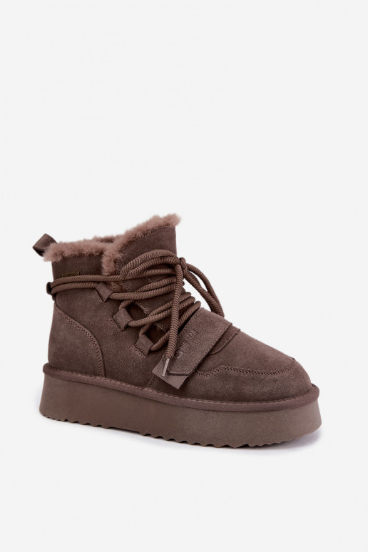 Stivali da neve in camoscio da donna marrone Big Star