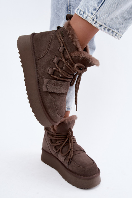 Stivali da neve in camoscio da donna marrone Big Star