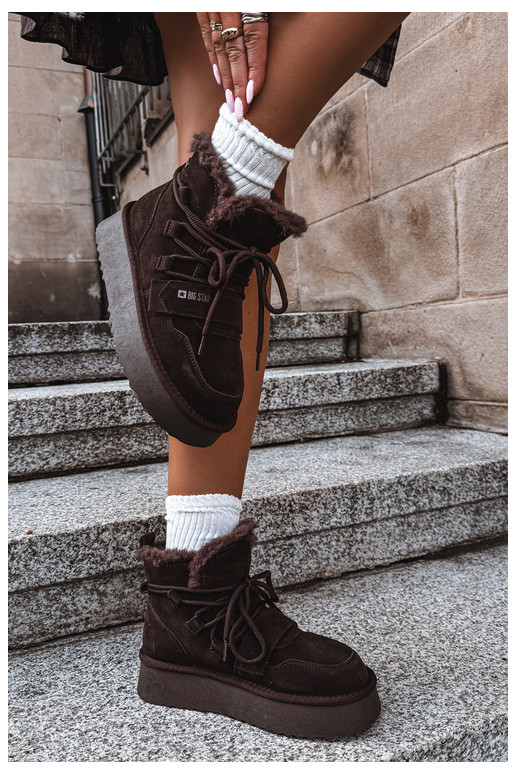Stivali da neve in camoscio da donna cioccolato Big Star
