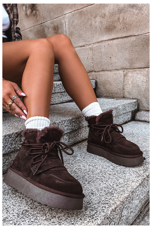 Stivali da neve in camoscio da donna cioccolato Big Star