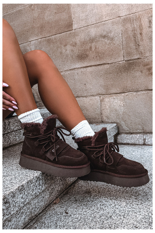 Stivali da neve in camoscio da donna cioccolato Big Star