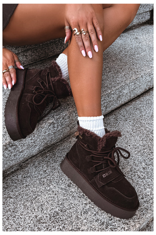 Stivali da neve in camoscio da donna cioccolato Big Star