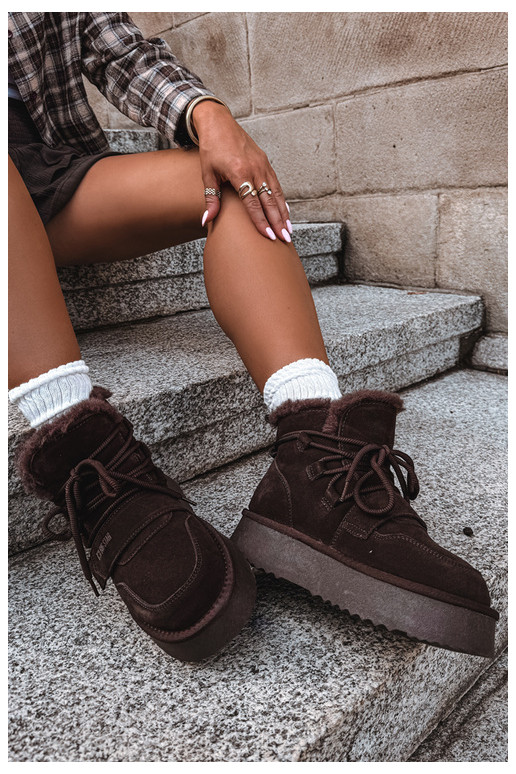 Stivali da neve in camoscio da donna cioccolato Big Star