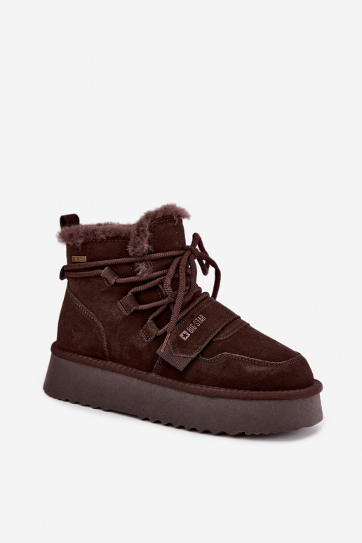 Stivali da neve in camoscio da donna cioccolato Big Star