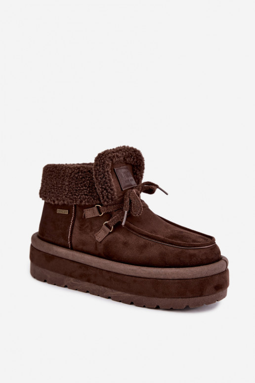 stivali da neve con piattaforma e isolamento Big Star UU274214 colore cioccolato