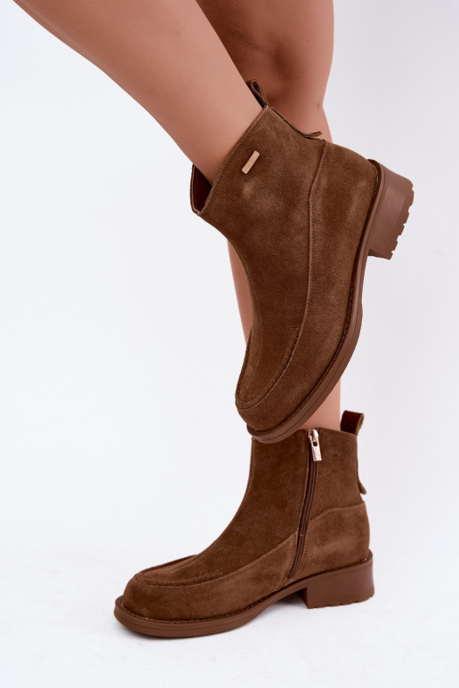 Stivali in suede da donna con isolamento Big Star UU274601 marroni